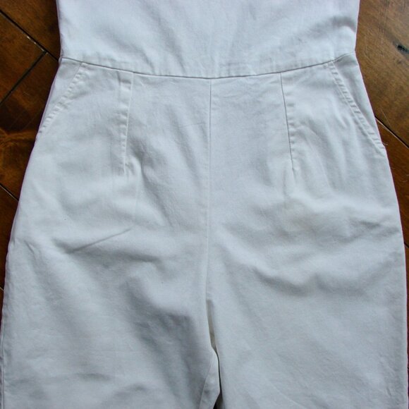 White One Shoulder Jumpsuit Sleeveless Cropped Ankle Pretty Little Thing Size 4 - Picture 8 of 14